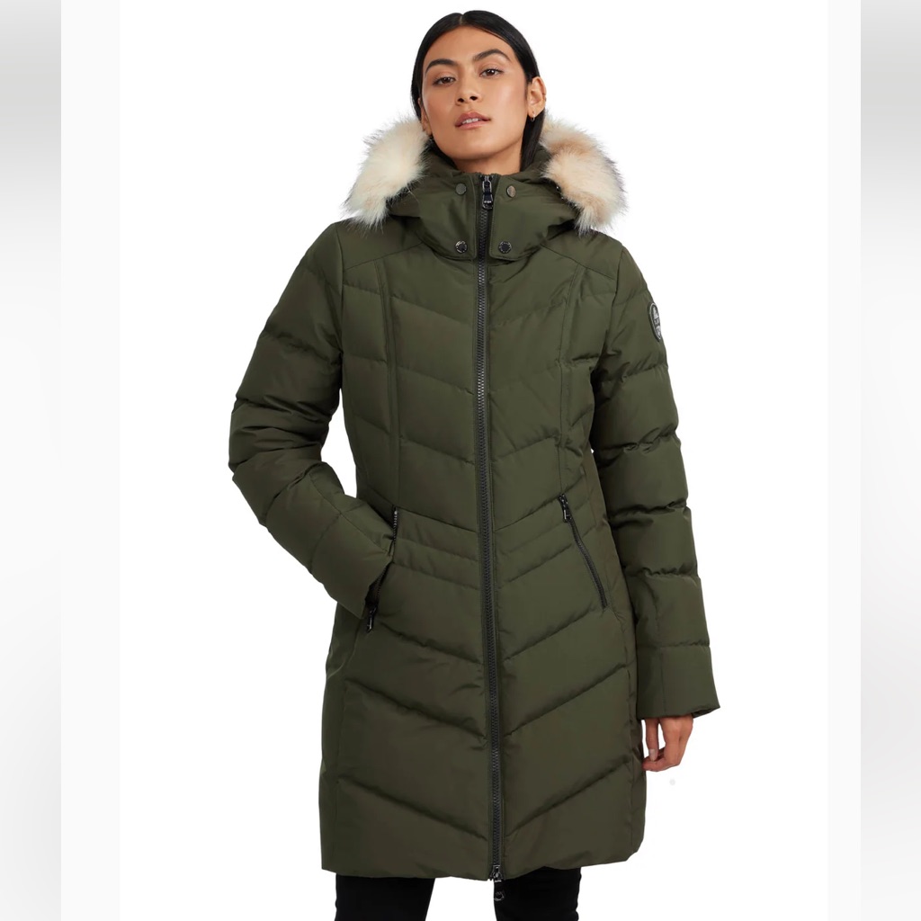 Pajar Army Green Winter Parka W/ Faux Fur